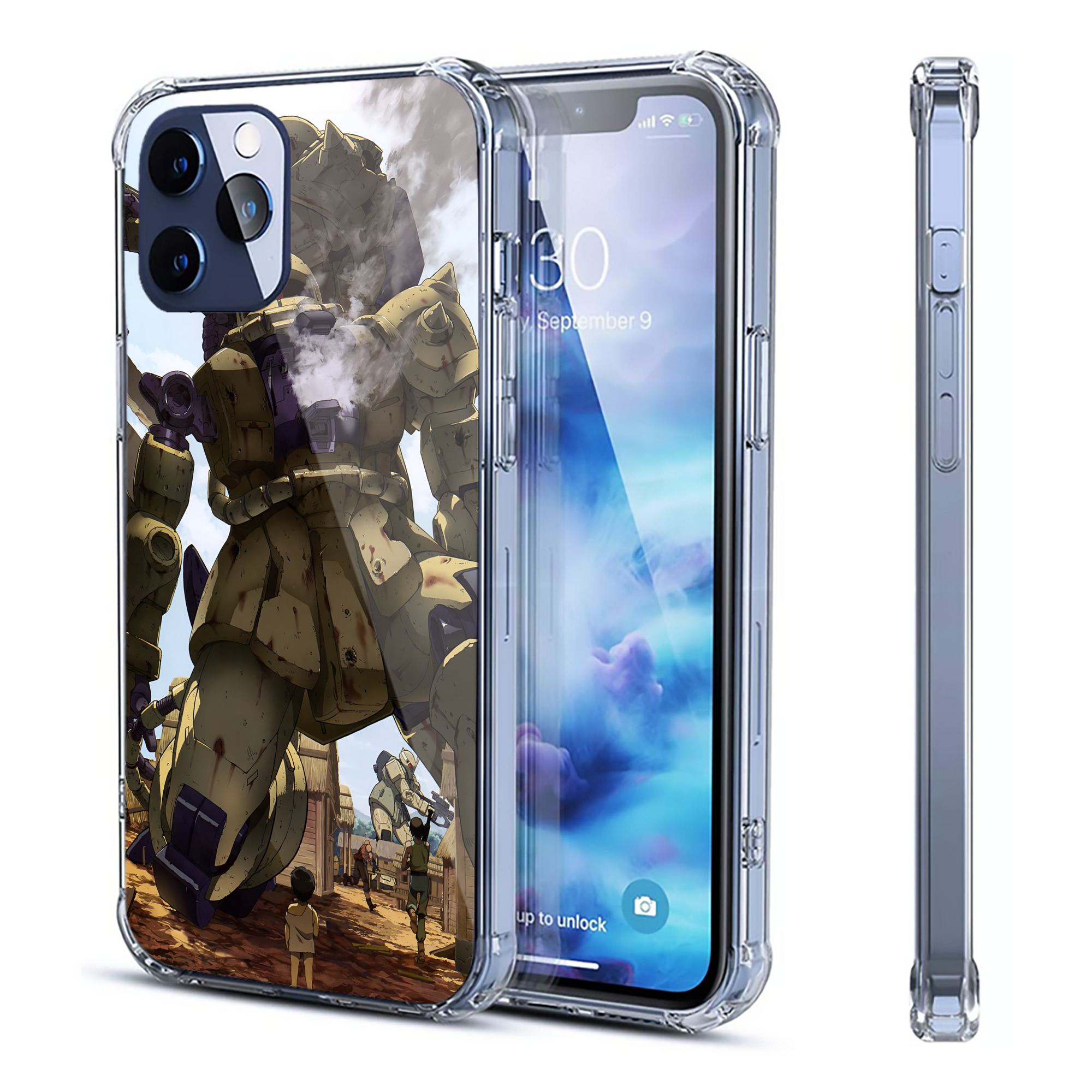 （画像用） 機動戦士ガンダム Mobile Suit Gundam 【iPhone 12シリーズ対応】透明スマホケース（クリアソフトケース）